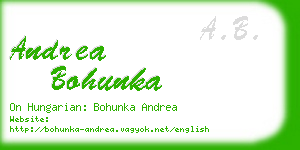 andrea bohunka business card